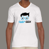 Chief Geek Funny Programming Humour Men’s Profession V Neck T-Shirt Online