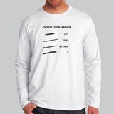 Java Vs C++ Vs Python Vs C Programming Language Comparison Full Sleeve T-Shirt For Men Online India
