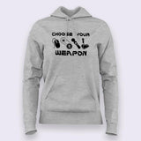 Choose Your Weapon Gaming Controllers Hoodies For Women