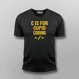 C is For Coding Cupid For Programmers V-neck T-shirt For Men Online India