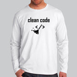 Clean Code Funny Programmer Full Sleeve T-Shirt For Men Online India