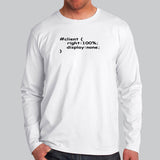 Funny Programmer Full Sleeve T-Shirt For Men Online India
