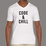 Code And Chill V Neck T-Shirt For Men Online India
