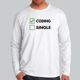 Funny Coding Relationship Status Pun Code Programmer Full Sleeve T-Shirt For Men India
