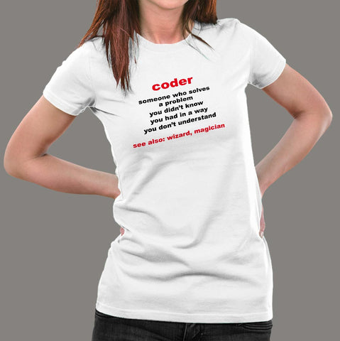 Coder Noun Women's Programmer T-Shirt Online India