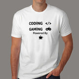 Coding And Gaming Powered By Coffee Programming T-Shirt For Men Online India
