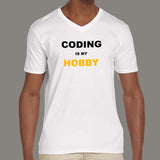 Coding Is My Hobby V Neck T-Shirt For Men Online India