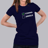 Funny Coding Relationship Status Pun Code Programmer T-Shirt For Women