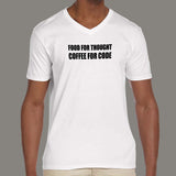Food For Thought Coffee For Code Funny Coding V Neck T-Shirt For Men India