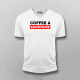 Coffee And Adventure V Neck T-Shirt For Men Online