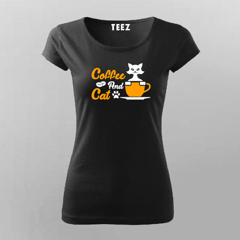 Coffee And Cat T-Shirt For Women Online India