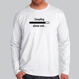 Compiling Please Wait Funny Programmer Full Sleeve T-Shirt For Men India