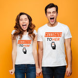 Connected To Him Connected To Her Matching Couple T-Shirts Online India