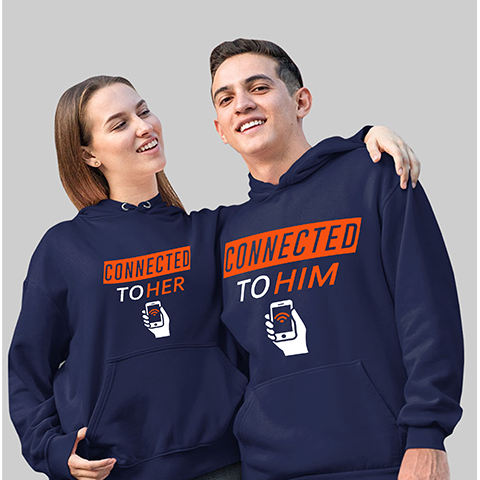 Connected To Him Connected To Her Couple Hoodies Online Online India