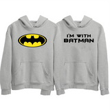 I Am Batman I Am With Batman Couple Hoodies