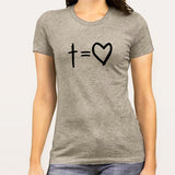 Cross Equals Love Women's Christian T-shirt