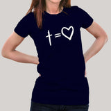 Cross Equals Love Women's Christian T-shirt