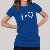 Cross Equals Love Women's Christian T-shirt