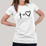 Cross Equals Love Women's Christian T-shirt