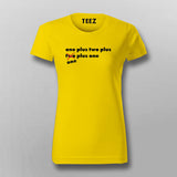 One Plus Two Plus Cube Maths Funny T-Shirt For Women Online India 