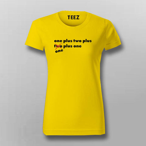 One Plus Two Plus Cube Maths Funny T-Shirt For Women Online India 