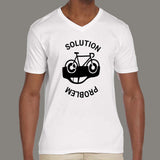 Solution for pollution Bicycling Men’s V Neck T-Shirt online india
