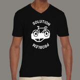Solution for pollution Bicycling Men’s V Neck T-Shirt  india