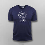 Death Rides With An Black Cat Funny T-shirt For Men