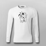 Death Rides With An Black Cat Funny T-shirt For Men