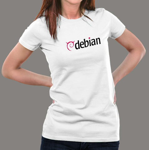 Debian GNU Linux logo T-Shirt For Women online india