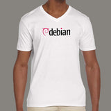 Debian GNU Linux logo V Neck T-Shirt For Men online india