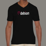 Debian GNU Linux logo V Neck T-Shirt For Men india