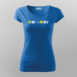 Delighted QA and Miserable Dev Programmer Funny T-Shirt For Women