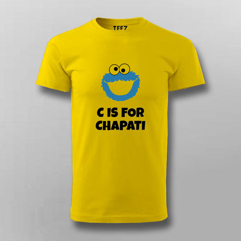 C Is For Chapati Desi Monster Funny T-shirt For Men