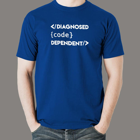 Computer Geeks - Diagnosed Code Dependent Coding T-Shirt For Men Online India