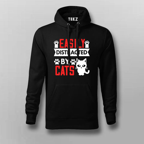 EASILY DISTRACTED BY CATS Pet Lover Hoodie For Men Online India