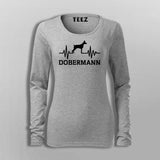 Doberman Heartbeat T-Shirt For Women