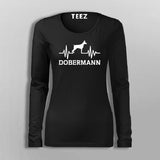 Doberman Heartbeat Fullsleeve T-Shirt For Women Online