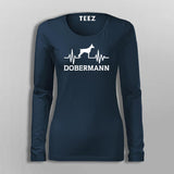 Doberman Heartbeat T-Shirt For Women