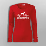 Doberman Heartbeat T-Shirt For Women
