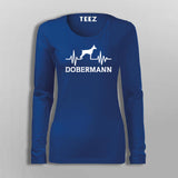 Doberman Heartbeat T-Shirt For Women