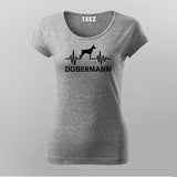 Doberman Heartbeat T-Shirt For Women