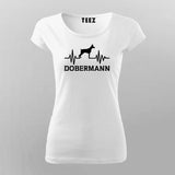 Doberman Heartbeat T-Shirt For Women