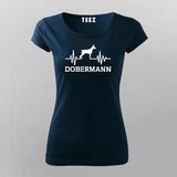 Doberman Heartbeat T-Shirt For Women