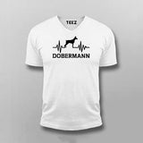Doberman Heartbeat Vneck T-Shirt For Men India