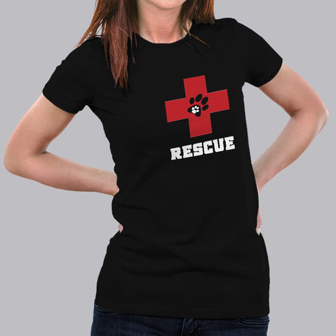 Dog Rescue T-Shirt For Women India