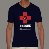 Dog Rescue V Neck T-Shirt For Men India