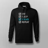 EAT SLEEP BOOK REPECT Funny Hoodies For Men Online India