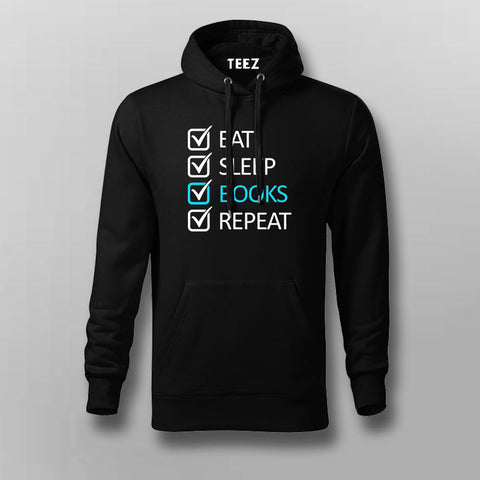 EAT SLEEP BOOK REPECT Funny Hoodies For Men Online India