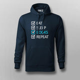EAT SLEEP BOOK REPECT Funny Hoodies For Men